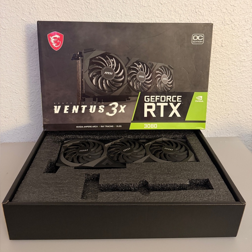 MSI GeForce RTX™3080 VENTUS 3X10G OC Graphics Card/Gigabyte P750GM+Power Supply - Picture 2 of 16